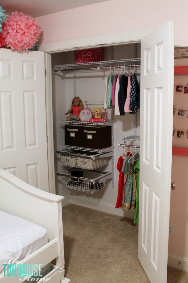 Organizing: Miss A's New Closet System | TheTurquoiseHome.com