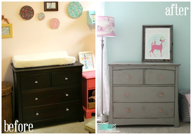 Gray Chalk Paint Dresser Makeover The Turquoise Home