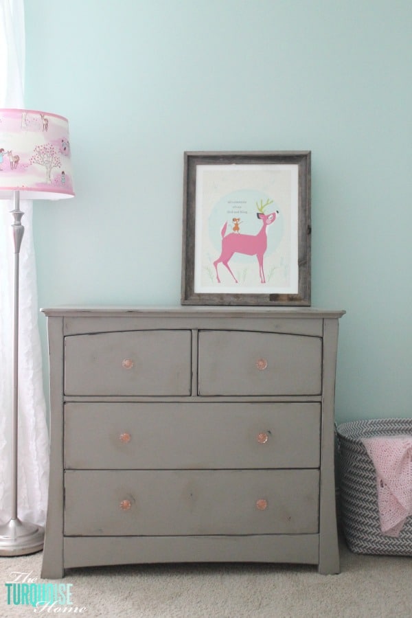 Gray Chalk Paint Dresser Makeover | TheTurquoiseHome.com