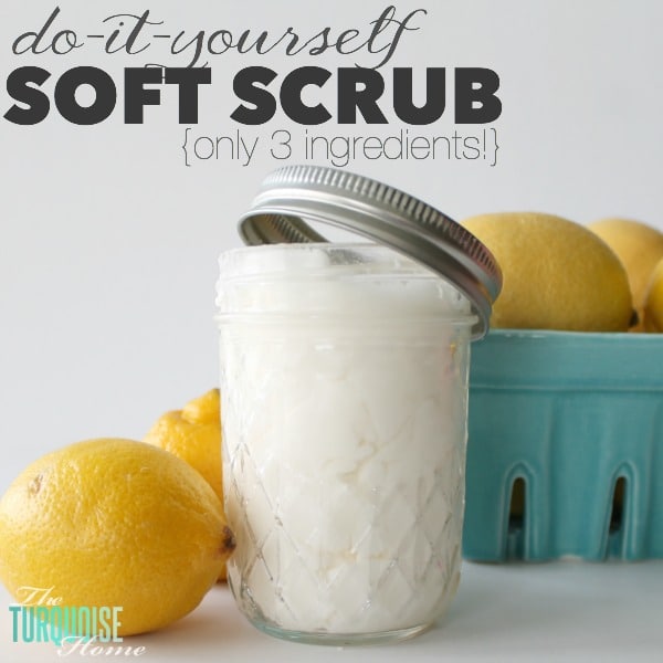 Before I found this all-natural DIY soft scrub, my husband thought my kitchen sink was an off-white color. But since discovering this amazing cleaning product (made with only 3 ingredients), I've cleaned my sink every day. It's whiter than when I used bleach on it! Get the recipe via TheTurquoiseHome.com