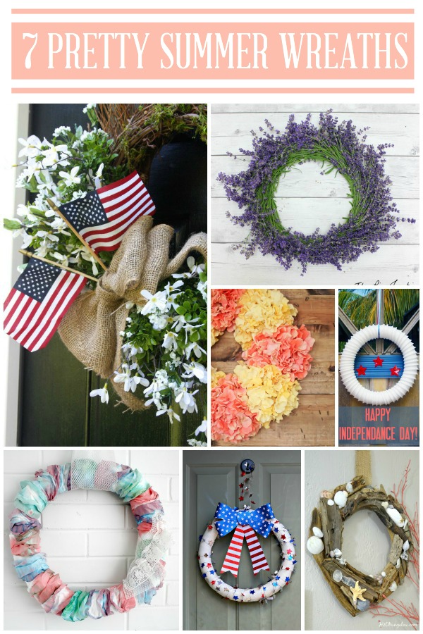 7 Pretty Summer Wreaths via TheTurquoiseHome.com