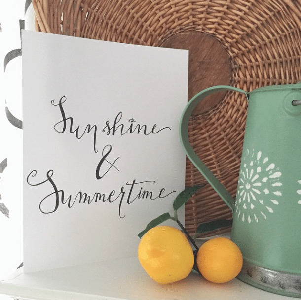 Sunshine and Summertime hand-lettering fun!
