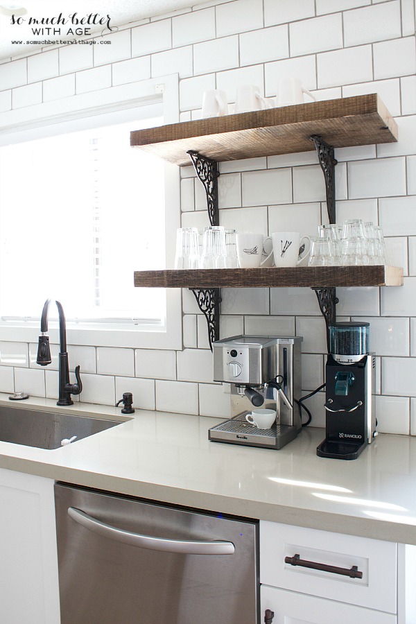 Rustic Kitchen Shelves