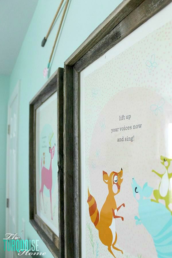 All of the pretty pink and turquoise touches with a woodland theme make a sweet retreat for any little girl. | Baby Girl's Woodland Nursery | All the details at TheTurquoiseHome.com 