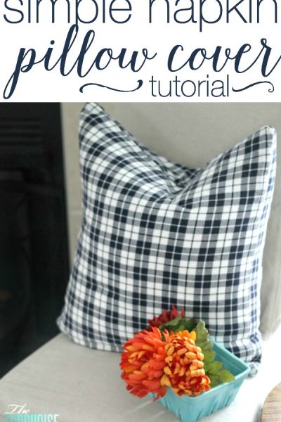 On a budget? Make your own pillow covers out of cloth napkins for dirt cheap! | Tutorial at TheTurquoiseHome.com