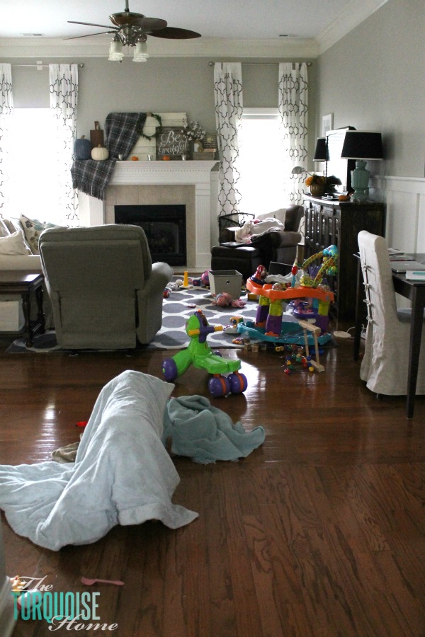 The messy living room behind the blogger's pretty pictures. Nobody's home is perfect all of the time, especially if you have little kiddos!