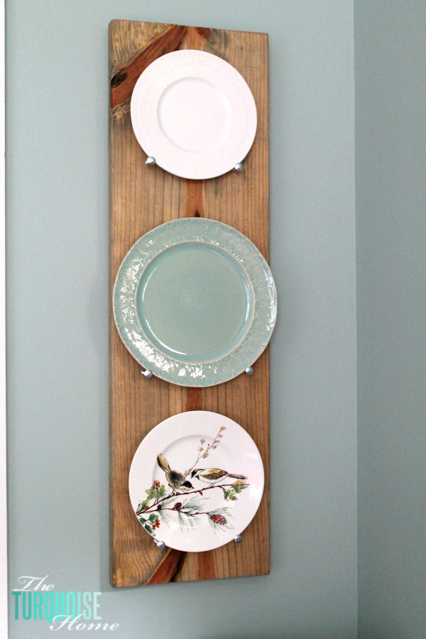 Make this DIY Industrial Plate Rack for less than $10! | Tutorial at TheTurquoiseHome.com