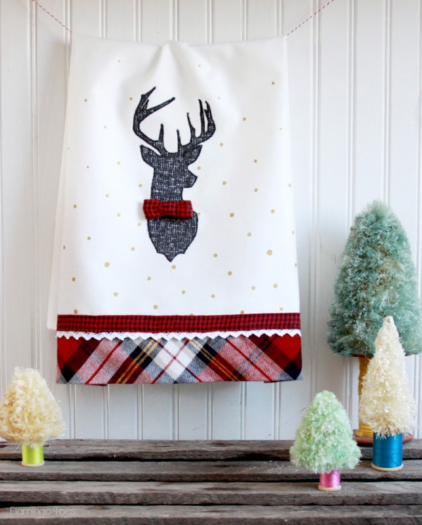 Stylish Christmas Deer Tea Towel from Flamingo Toes