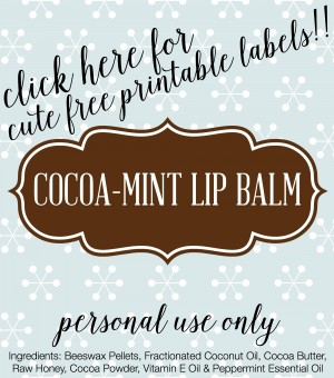 Cocoa-Mint Lip Balm + Free Printable Labels | Recipe at TheTurquoiseHome.com