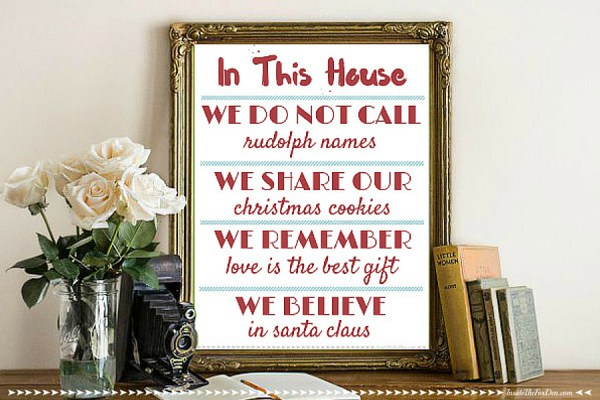 Holiday House Rules Free Printable from Inside the Fox Den