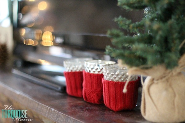 sweaters as vase holder DIY Christmas Decorations on a Budget