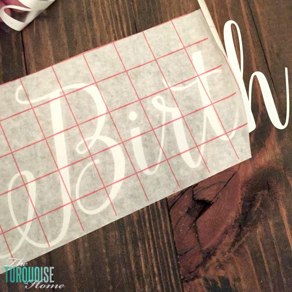 Personalize your Christmas decor with a DIY lettered pallet sign! Full tutorial at TheTurquoiseHome.com