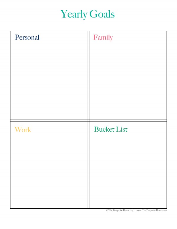 Yearly Goals Printable