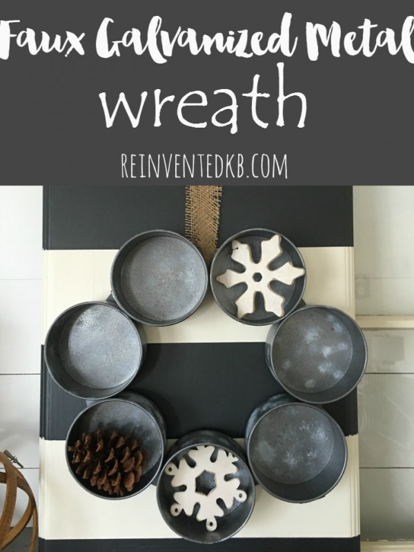 Faux Galvanized Metal Wreath