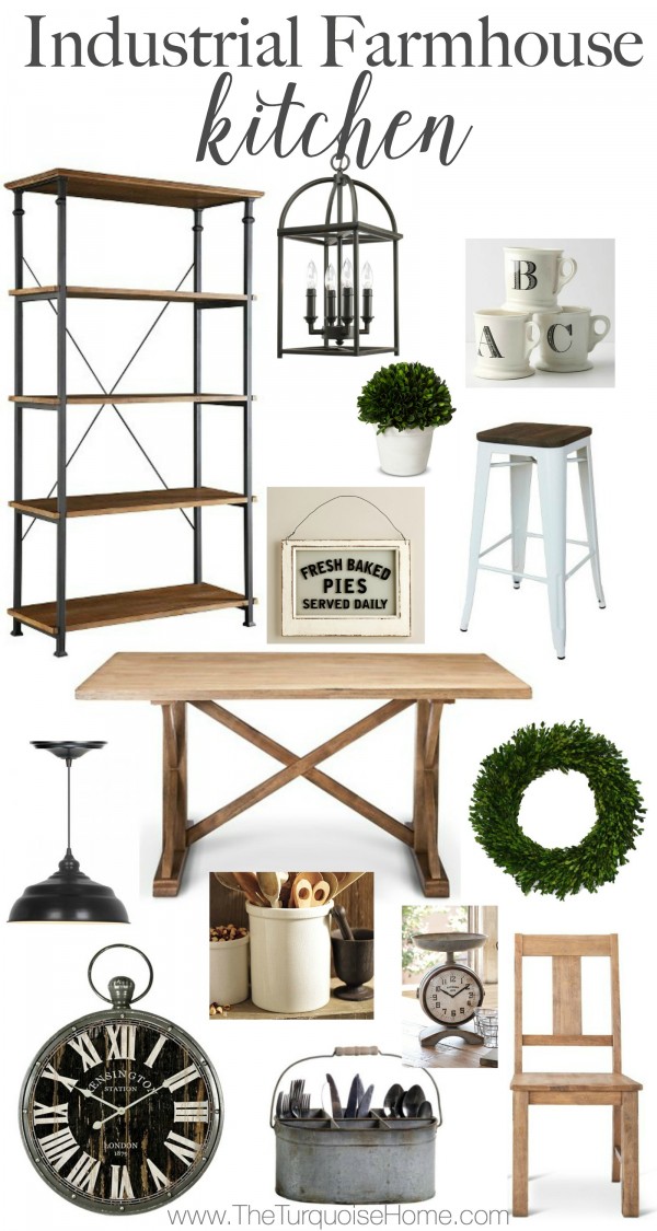 Get the look! An Industrial Farmhouse Kitchen | details at TheTurquoiseHome.com