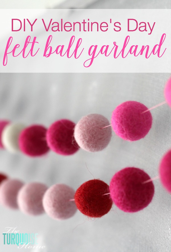 Valentine Felt Ball Pom Pom Garland Banner