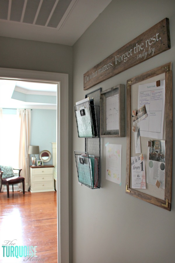 Don't let paper overrun your life!! How to Tame the Paper Clutter: Industrial Farmhouse Command Center | TheTurquoiseHome.com