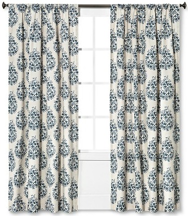 Gorgeous Blue Threshold Paisley Curtains | TheTurquoiseHome.com