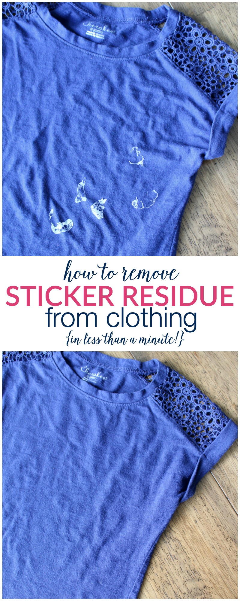 What?!? So easy and simple! How to Remove Sticker Residue from Clothing | TheTurquoiseHome.com