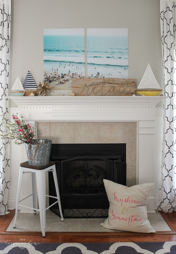 beach summer decor in living room