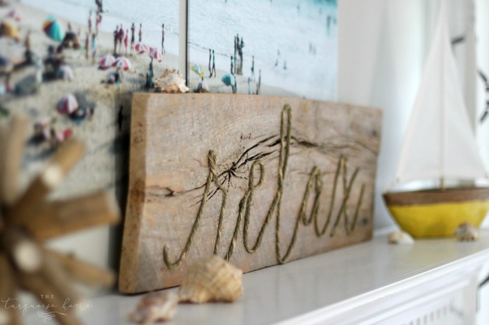 This sign is so cute, easy to make and perfect for your summer decor! DIY Weathered Rope Sign | Full Tutorial