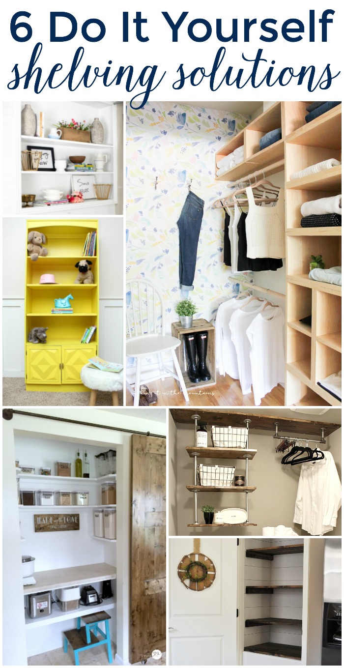 6 DIY Shelving Solutions graphic.