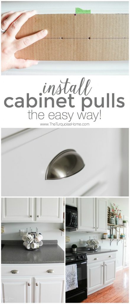 Installing cabinet hardware can be intimidating! This simple trick makes installing new cabinets pulls so easy!