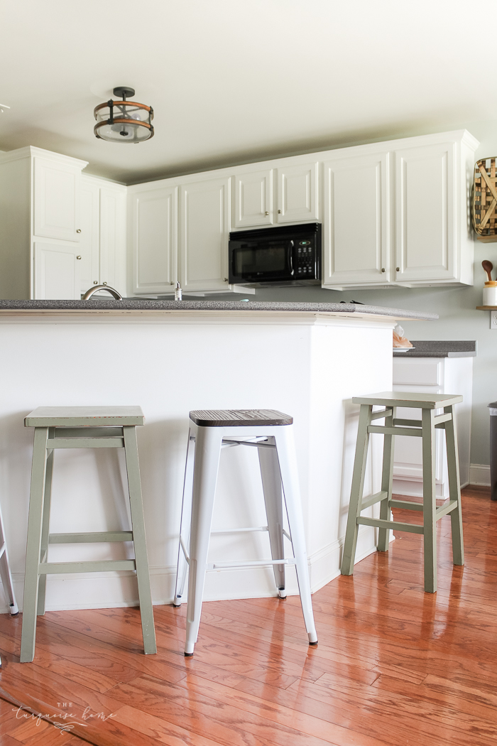 BEFORE the transformation | LOVE this beautiful transformation!! Weathered Reclaimed Kitchen Bar