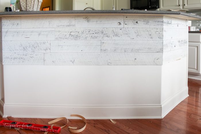 LOVE this beautiful transformation!! Weathered Reclaimed Kitchen Bar