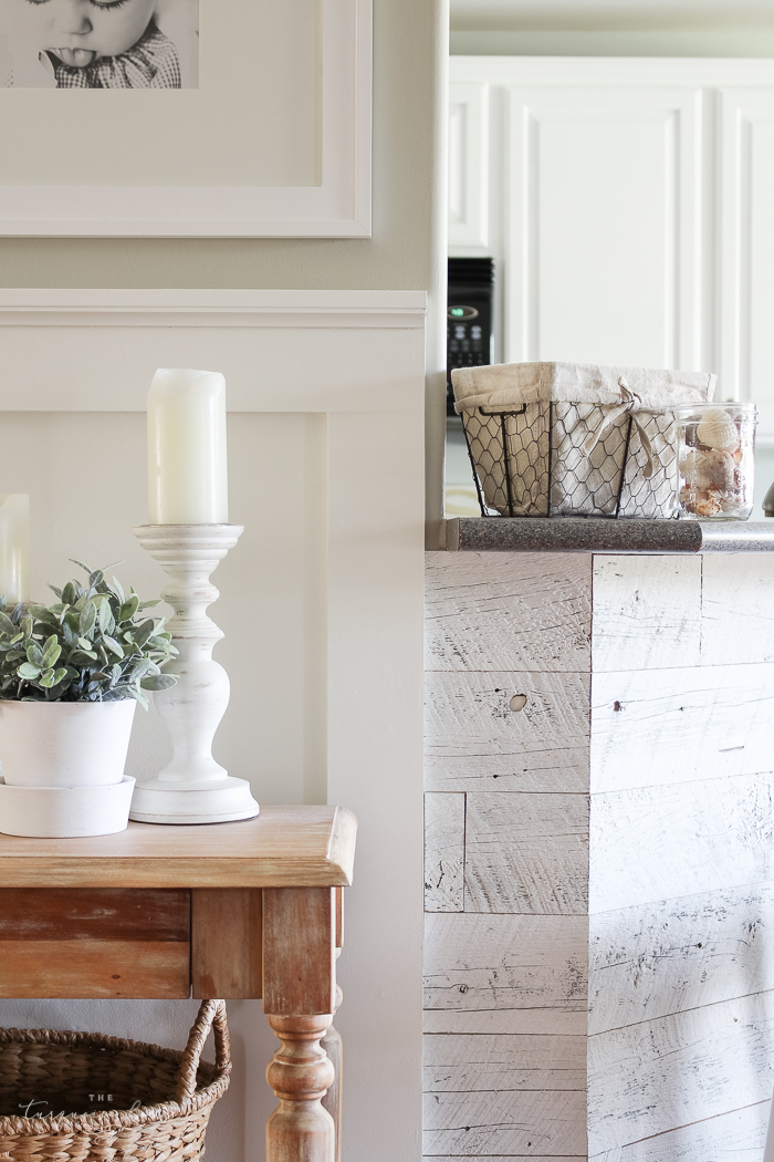 LOVE this beautiful transformation!! Weathered Reclaimed Kitchen Bar