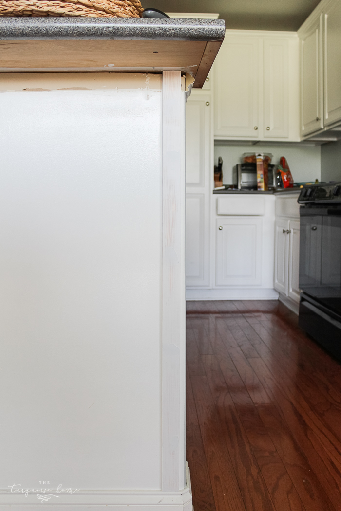 Prepping the bar area | Weathered Reclaimed Kitchen Bar