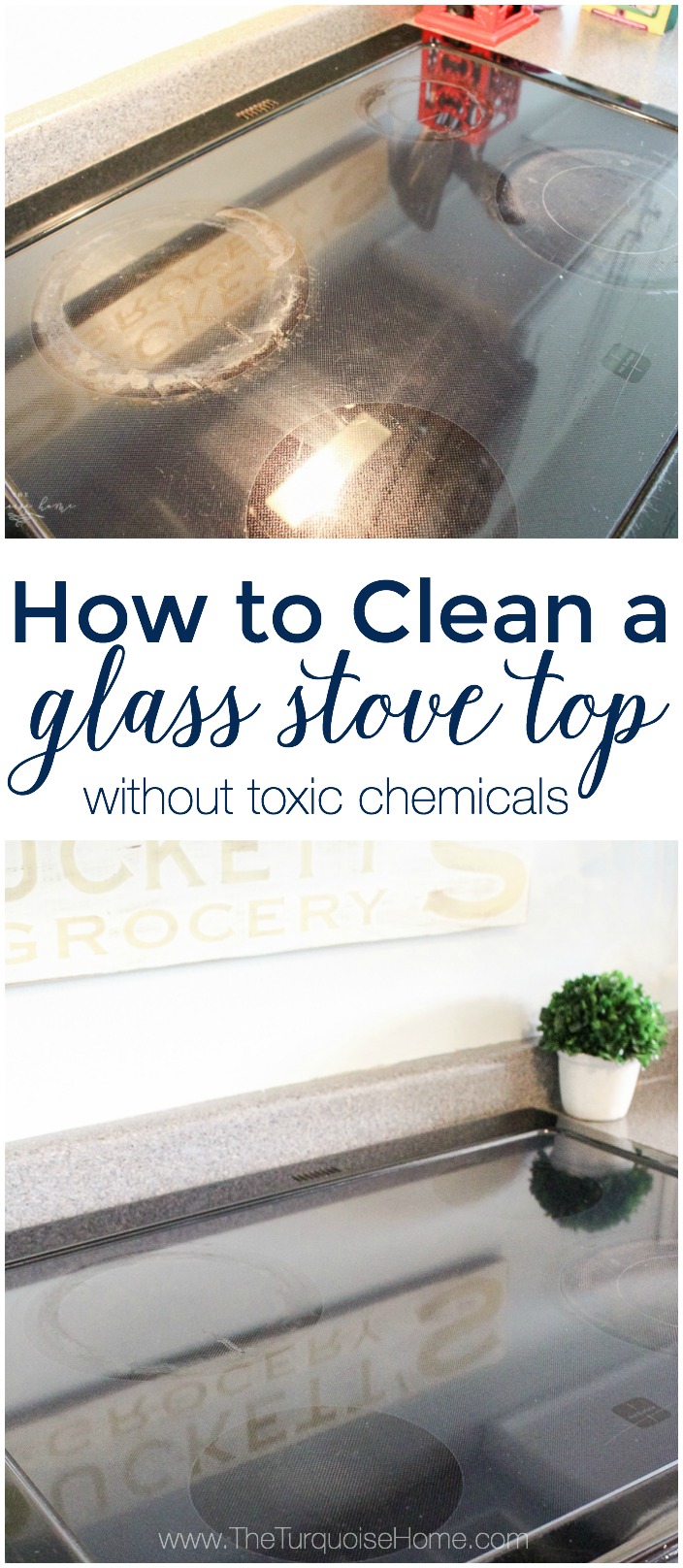 Don't mess with that toxic junk! Get your glass top sparkling with just 3 simple ingredients! | Toxin-Free Glass Stove Top Cleaner