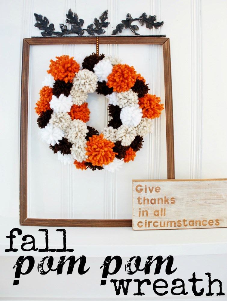 DIY Fall Pom Pom Wreath