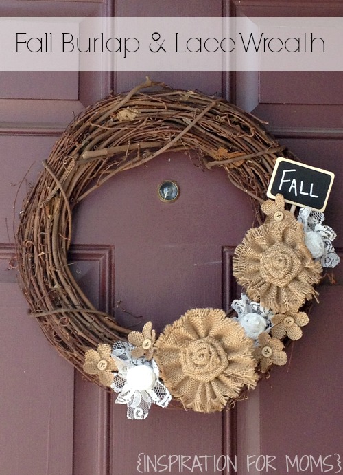 Fall Burlap and Lace Wreath