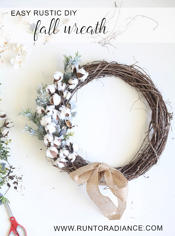 This easy DIY Fall wreath from www.runtoradiance.com is so cute and can be put together in under an hour. Love it!