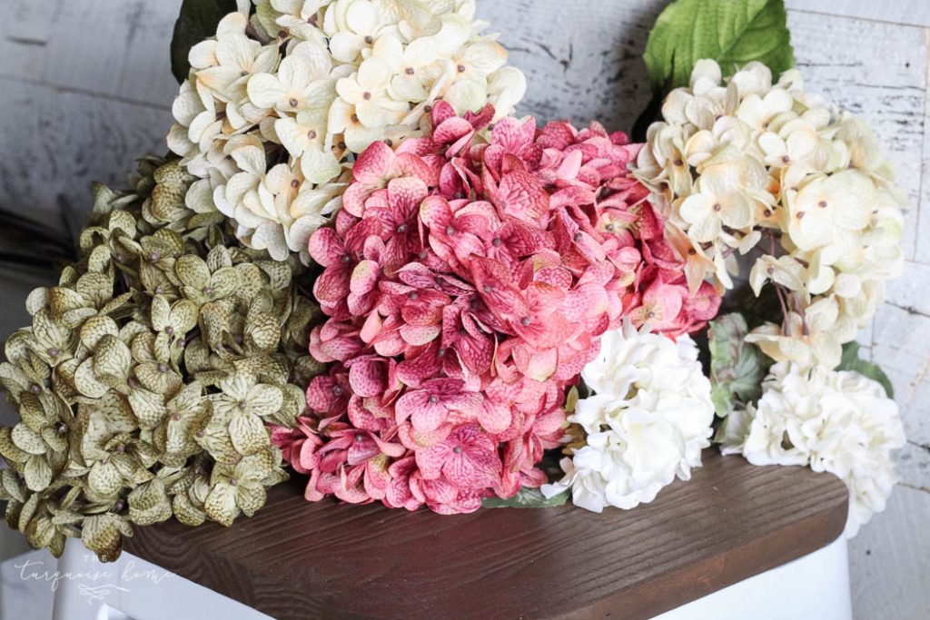 Pretty faux blooms for my DIY Fall Faux Hydrangea Wreath