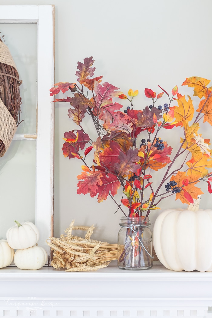 Cozy and rustic living room dressed up for fall!