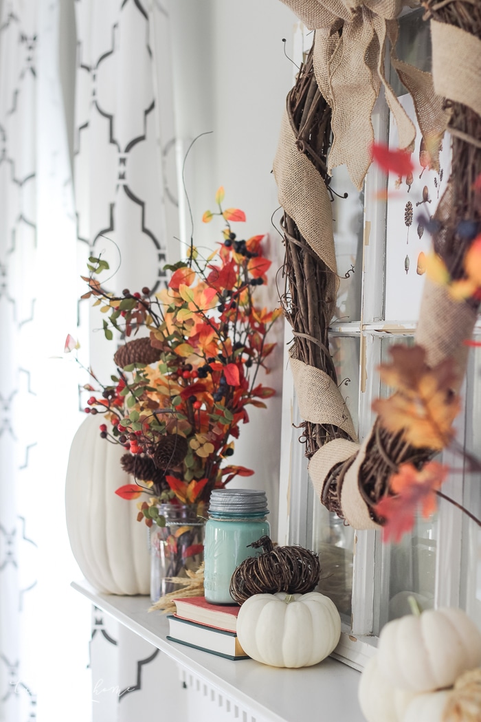 Cozy and rustic living room dressed up for fall!