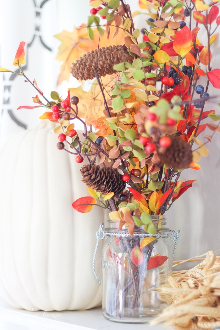 Cozy and rustic living room dressed up for fall!