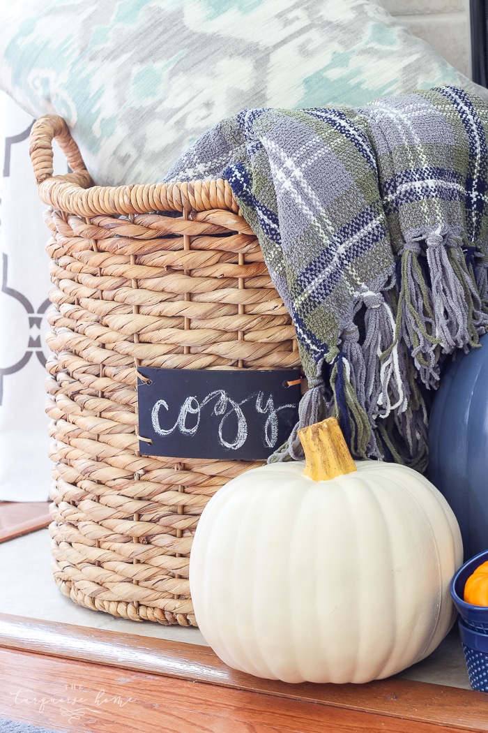 Cozy and rustic living room dressed up for fall!