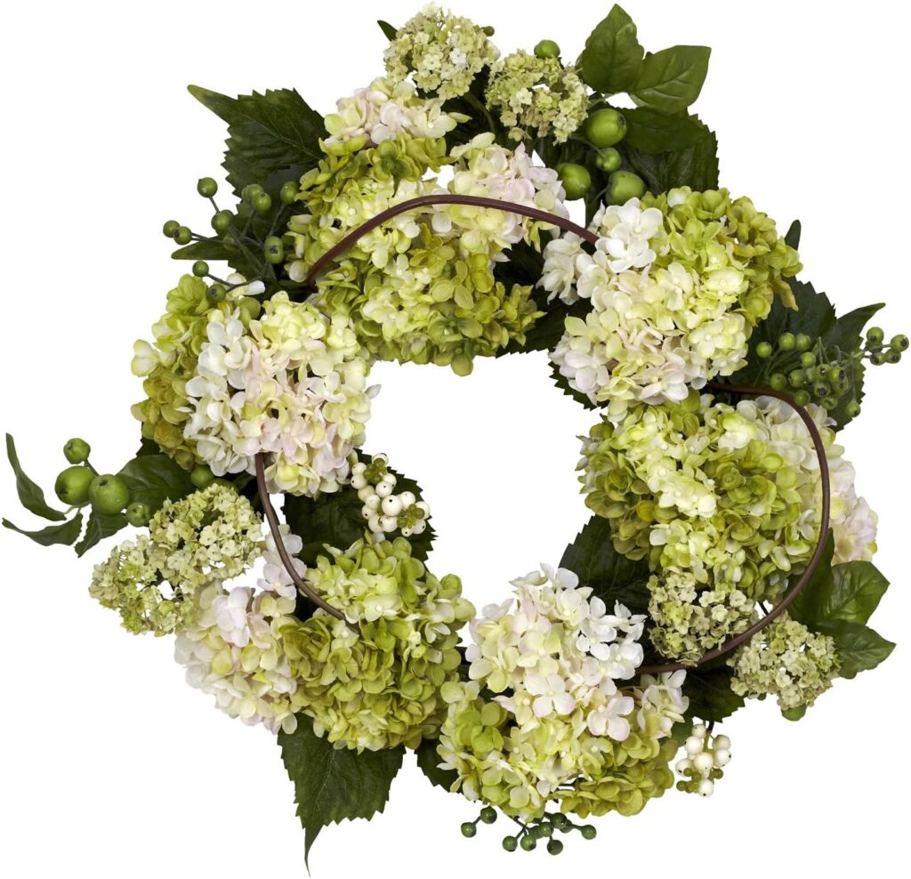 nearly naturals hydrangea wreath