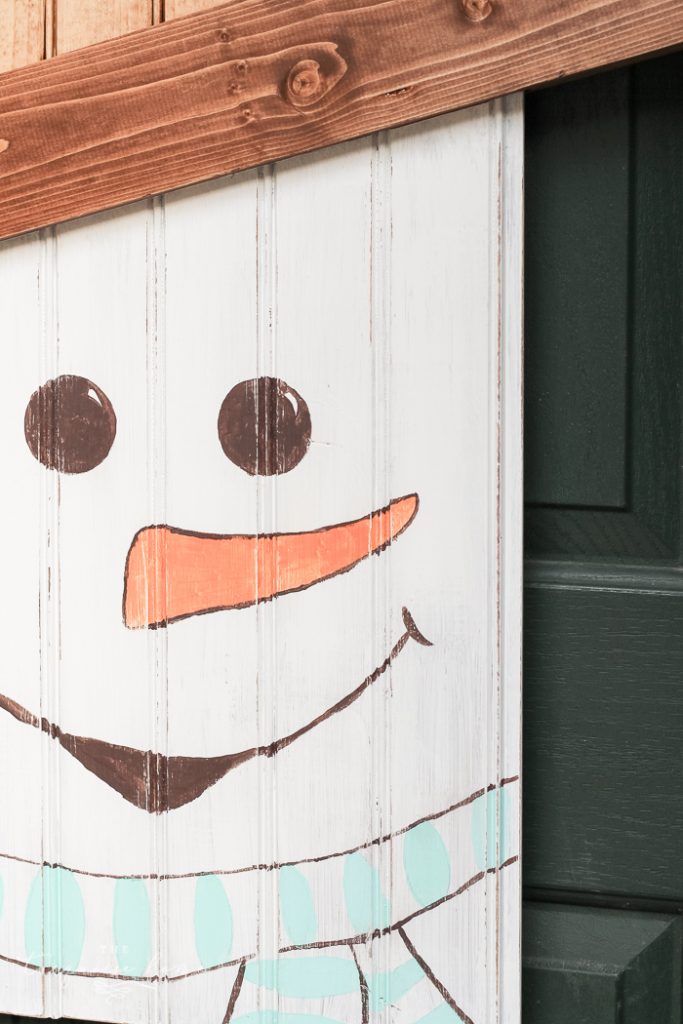 DIY Rustic Snowman Door Hanger #dihworkshop