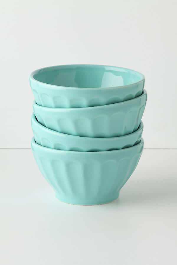 Perfect for serving ice cream! Or serving all of the toppings at a taco bar! Turquoise Latte Bowls | Top 15 Kitchen Gifts for the Turquoise Lover