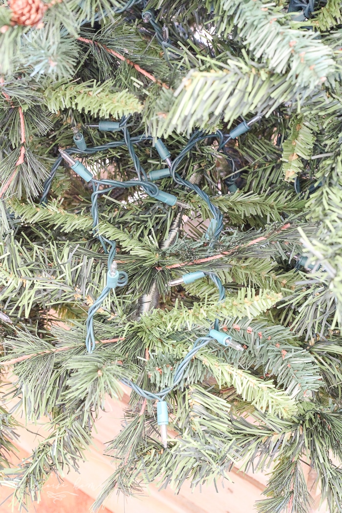 How to string lights on a Christmas tree