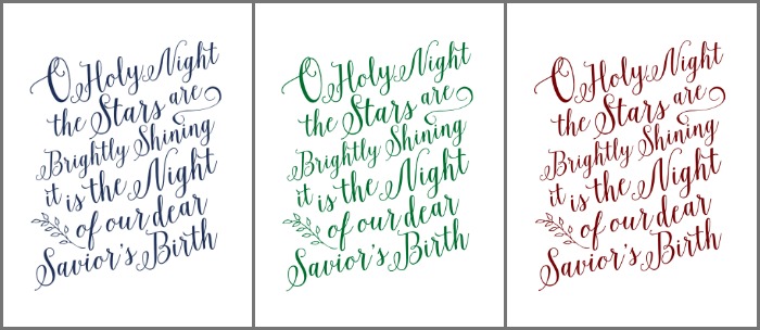 O Holy Night Lyrics Christmas Art Print – Paper House Print Shop