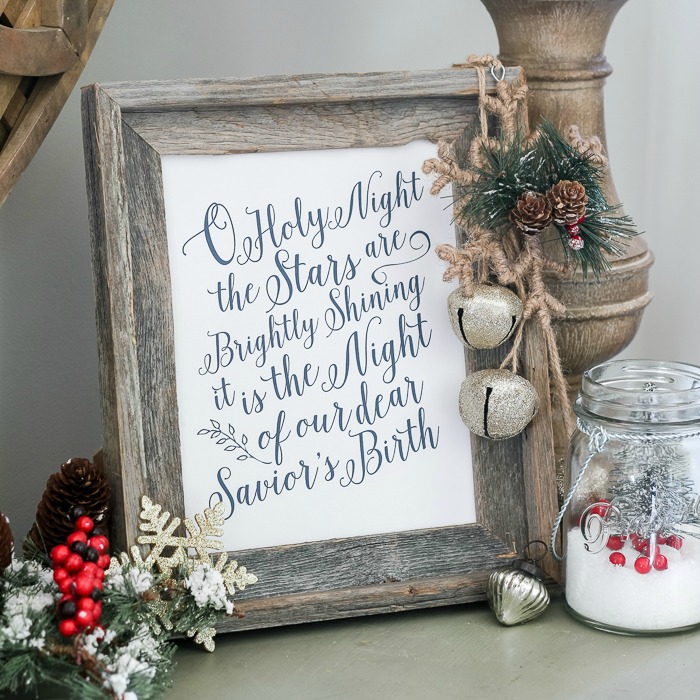 O Holy Night Vintage Style Christmas Lyrics Poster • Modern Farmhouse  Christmas Print • Christmas Wall Art • O Holy Night