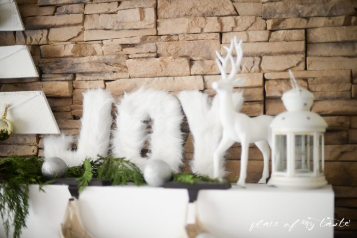 Faux Fur Letters tutorial - great for keeping decor up through Christmas and all winter long! | How to Use Winter Decorations for Christmas