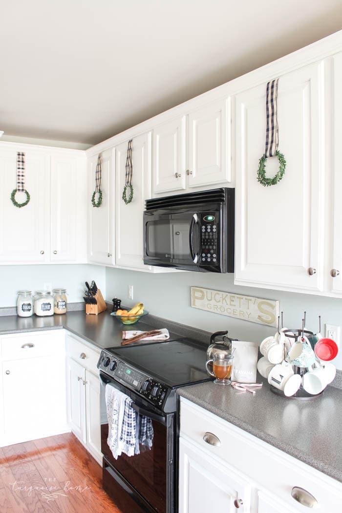 Gorgeous Kitchen Decor with DIY Christmas Kitchen Wreaths!
