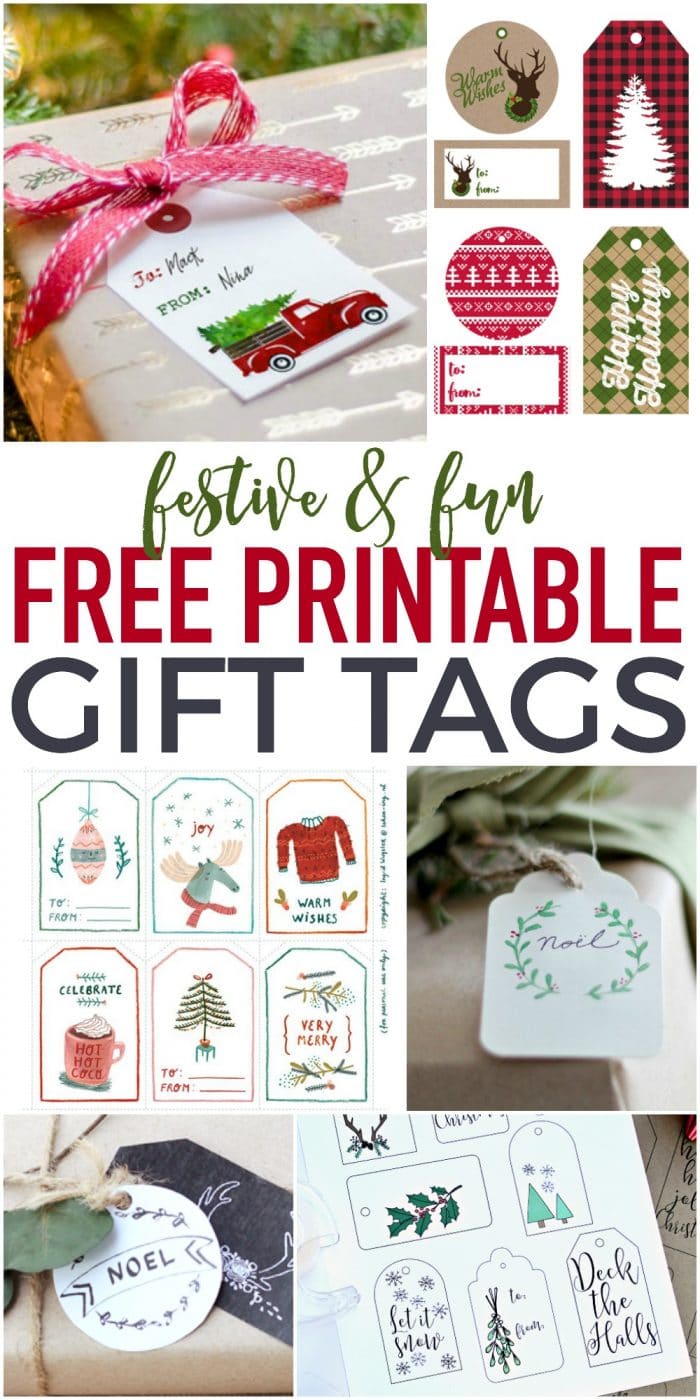 Fun and festive Free Printable Gift Tags - perfect for dressing up those gifts for cheap!