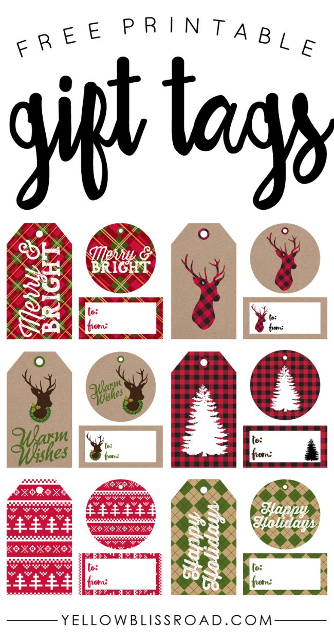 Free printable Christmas gift tags!